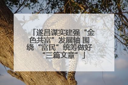 遂昌谋实建强“金色共富”发展轴 围绕“富民”统筹做好“三篇文章”