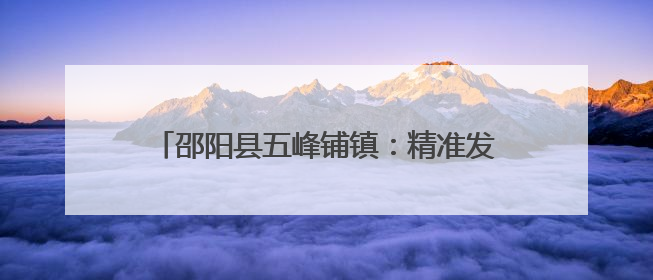 邵阳县五峰铺镇：精准发展产业 拓宽共富之路