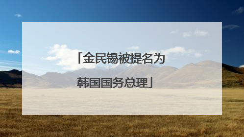 金民锡被提名为韩国国务总理