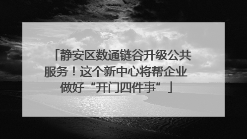 静安区数通链谷升级公共服务！这个新中心将帮企业做好“开门四件事”