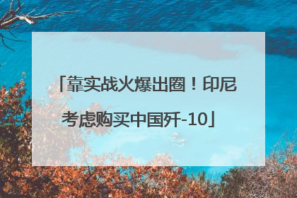 靠实战火爆出圈！印尼考虑购买中国歼-10