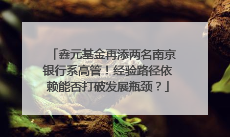 鑫元基金再添两名南京银行系高管！经验路径依赖能否打破发展瓶颈？