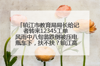 镇江市教育局局长给记者转来12345工单 风雨中八旬翁跌倒被压电瓶车下，扶不扶？镇江高职学子选择令人钦佩