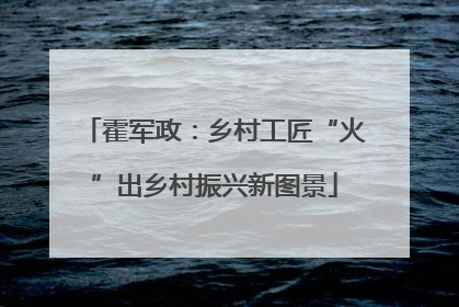 霍军政：乡村工匠“火”出乡村振兴新图景