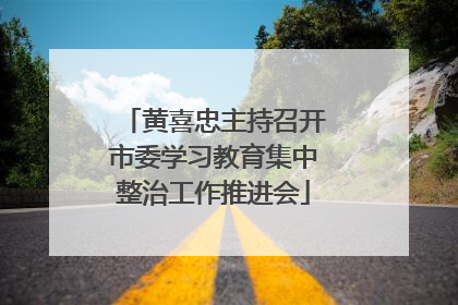 黄喜忠主持召开市委学习教育集中整治工作推进会