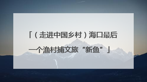 （走进中国乡村）海口最后一个渔村捕文旅“新鱼”