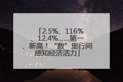 2.5%、116%、12.4%……第一、新高！“数”里行间感知经济活力