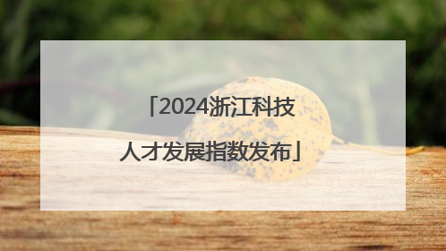 2024浙江科技人才发展指数发布