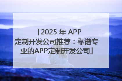 2025 年 APP 定制开发公司推荐：靠谱专业的APP定制开发公司