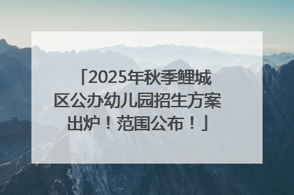 2025年秋季鲤城区公办幼儿园招生方案出炉！范围公布！