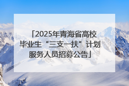 2025年青海省高校毕业生“三支一扶”计划服务人员招募公告