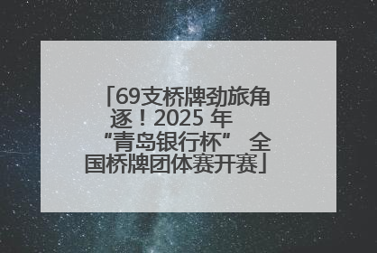 69支桥牌劲旅角逐！2025 年 “青岛银行杯” 全国桥牌团体赛开赛