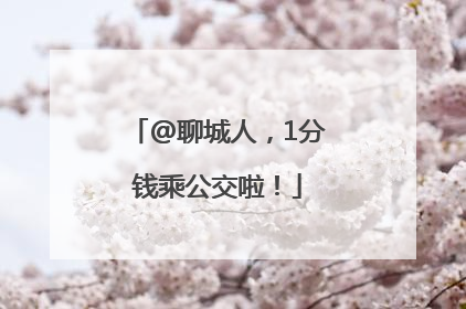 @聊城人，1分钱乘公交啦！